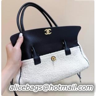 Best Price Chanel Small Shopping Bag in Tweed & Calfskin AS6288 Black/White 2026
