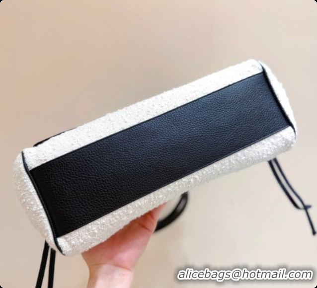 Best Price Chanel Small Shopping Bag in Tweed & Calfskin AS6288 Black/White 2026