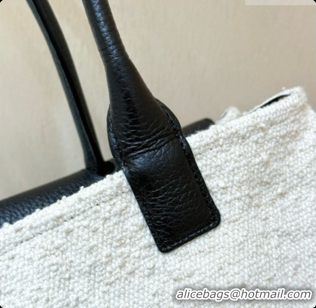 Best Price Chanel Small Shopping Bag in Tweed & Calfskin AS6288 Black/White 2026