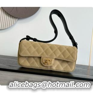 Good Quality Chanel Flap Bag in Brown Suede Leather 2026 AS6577