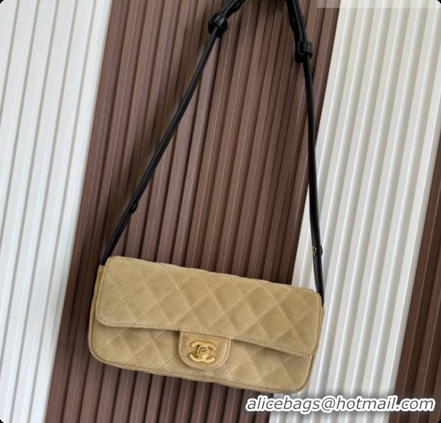 Good Quality Chanel Flap Bag in Brown Suede Leather 2026 AS6577