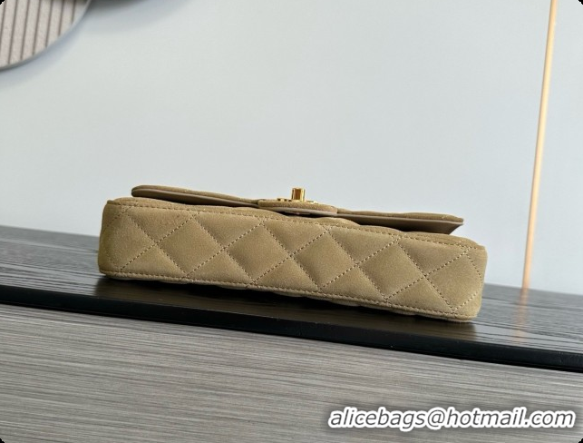 Good Quality Chanel Flap Bag in Brown Suede Leather 2026 AS6577