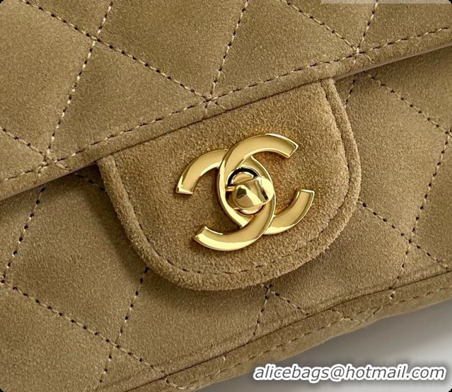 Good Quality Chanel Flap Bag in Brown Suede Leather 2026 AS6577