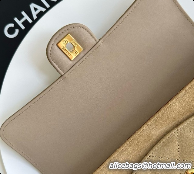 Good Quality Chanel Flap Bag in Brown Suede Leather 2026 AS6577