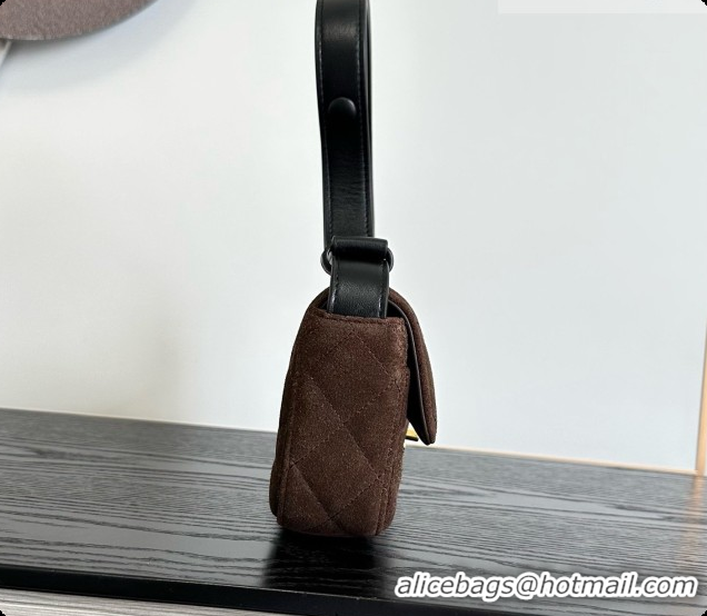 Pretty Style Chanel Flap Bag in Coffee Brown Suede Leather 2026 AS6577