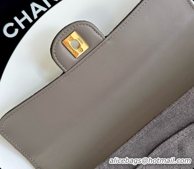 Top Grade Chanel Flap Bag in Dark Grey Suede Leather 2026 AS6577
