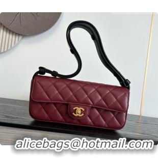 Best Grade Chanel Flap Bag in Burgundy Lambskin Leather 2026 AS6577