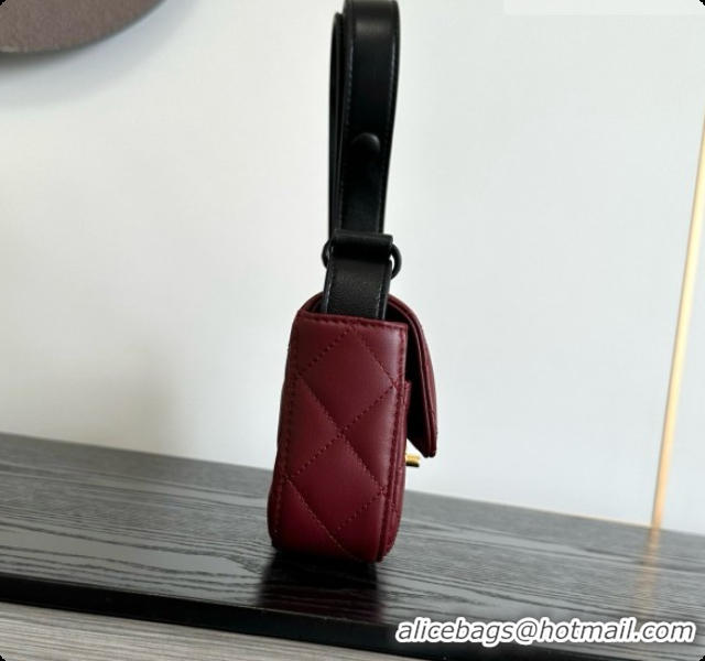 Best Grade Chanel Flap Bag in Burgundy Lambskin Leather 2026 AS6577
