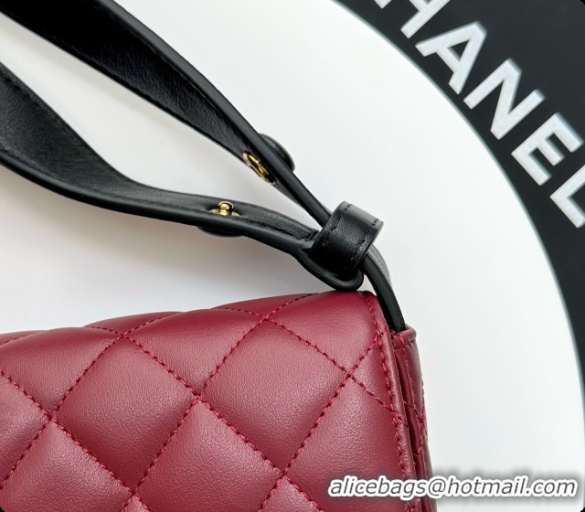 Best Grade Chanel Flap Bag in Burgundy Lambskin Leather 2026 AS6577