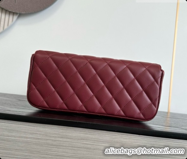 Best Grade Chanel Flap Bag in Burgundy Lambskin Leather 2026 AS6577