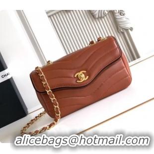 Unique Style Chanel Small Flap Bag in Patinated Lambskin AS6498 Brown 2026