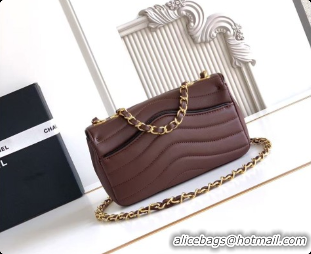 Best Product Chanel Small Flap Bag in Patinated Lambskin AS6498 Dark Brown 2026