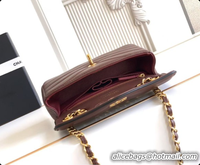 Best Product Chanel Small Flap Bag in Patinated Lambskin AS6498 Dark Brown 2026