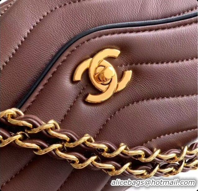 Best Product Chanel Small Flap Bag in Patinated Lambskin AS6498 Dark Brown 2026