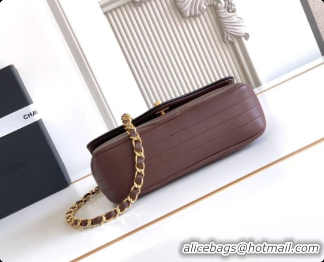 Best Product Chanel Small Flap Bag in Patinated Lambskin AS6498 Dark Brown 2026