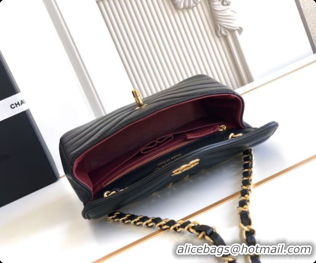 Good Looking Chanel Small Flap Bag in Patinated Lambskin AS6498 Black 2026