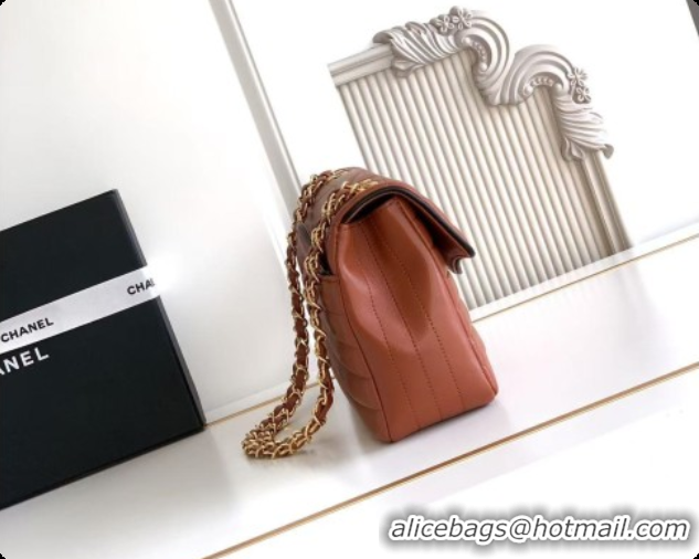 Low Price Chanel Flap Bag in Patinated Lambskin AS6497 Brown 2026