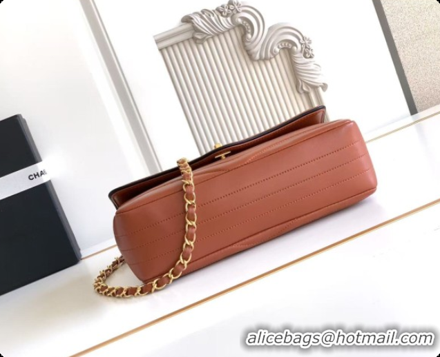 Low Price Chanel Flap Bag in Patinated Lambskin AS6497 Brown 2026