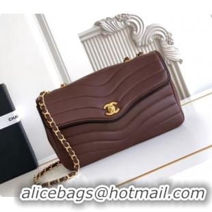 Most Popular Chanel Flap Bag in Patinated Lambskin AS6497 Dark Brown 2026