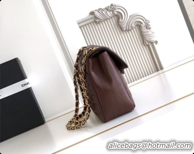 Most Popular Chanel Flap Bag in Patinated Lambskin AS6497 Dark Brown 2026