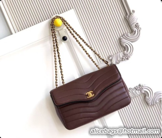 Most Popular Chanel Flap Bag in Patinated Lambskin AS6497 Dark Brown 2026