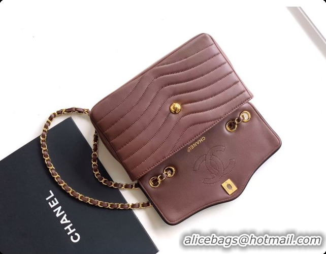 Most Popular Chanel Flap Bag in Patinated Lambskin AS6497 Dark Brown 2026