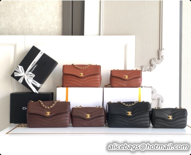 Most Popular Chanel Flap Bag in Patinated Lambskin AS6497 Dark Brown 2026