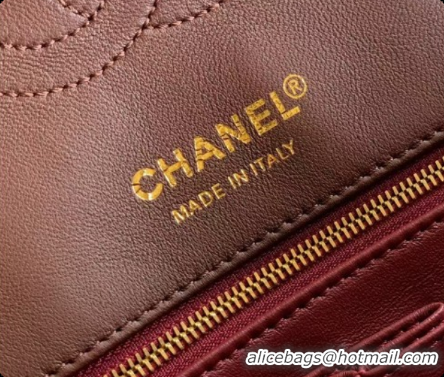 Most Popular Chanel Flap Bag in Patinated Lambskin AS6497 Dark Brown 2026