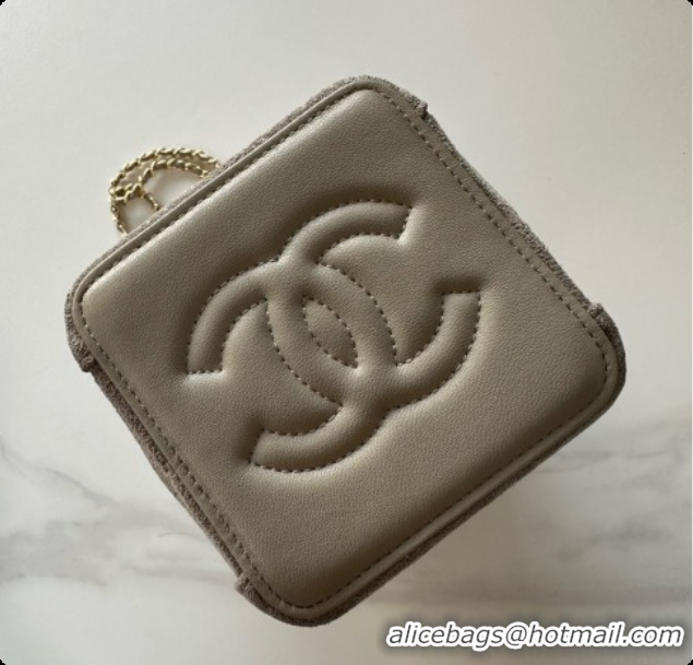 Good Taste Chanel Suede Bucket Bag with Chain AP5359 Grey 2026