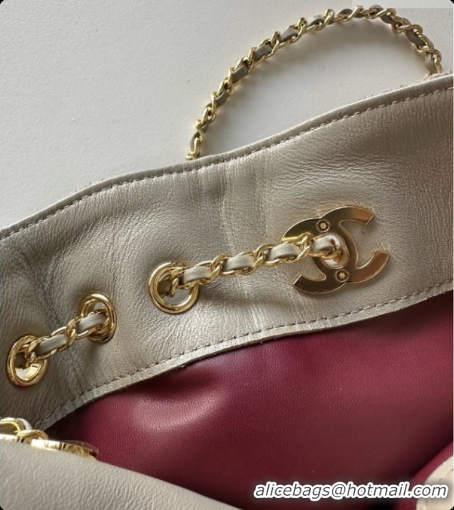 Good Taste Chanel Suede Bucket Bag with Chain AP5359 Grey 2026