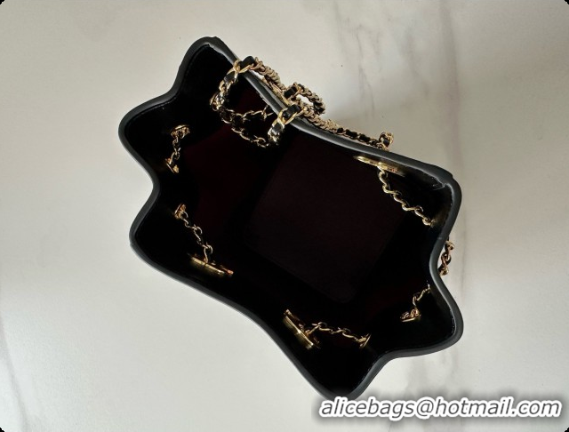 Discount Chanel Lambskin Bucket Bag with Chain AP5359 Black 2026
