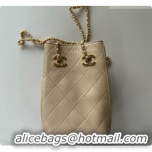 Good Quality Chanel Lambskin Bucket Bag with Chain AP5359 Beige 2026