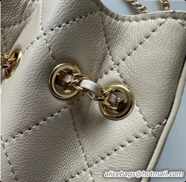 Good Quality Chanel Lambskin Bucket Bag with Chain AP5359 Beige 2026