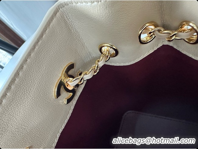 Good Quality Chanel Lambskin Bucket Bag with Chain AP5359 Beige 2026