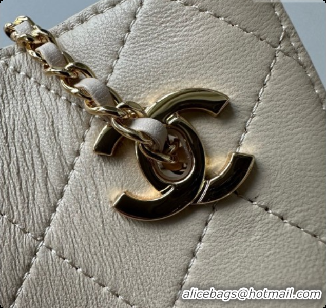 Good Quality Chanel Lambskin Bucket Bag with Chain AP5359 Beige 2026