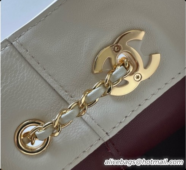 Luxury Chanel Lambskin Bucket Bag with Chain AP5359 White 2026