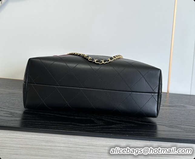 Unique Style Chanel Small Tote Bag in Suede Calfskin and Lambskin AS5634 Black/Burgundy 2026