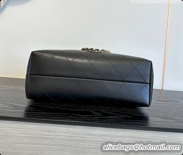 Best Product Chanel Small Tote Bag in Suede Calfskin and Lambskin AS5634 Black/Green 2026