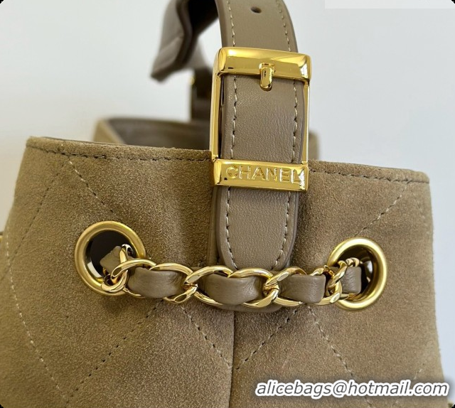 Purchase Chanel Small Tote Bag in Suede Calfskin and Lambskin AS5634 Apricot Brown 2026