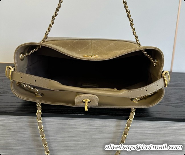 Purchase Chanel Small Tote Bag in Suede Calfskin and Lambskin AS5634 Apricot Brown 2026