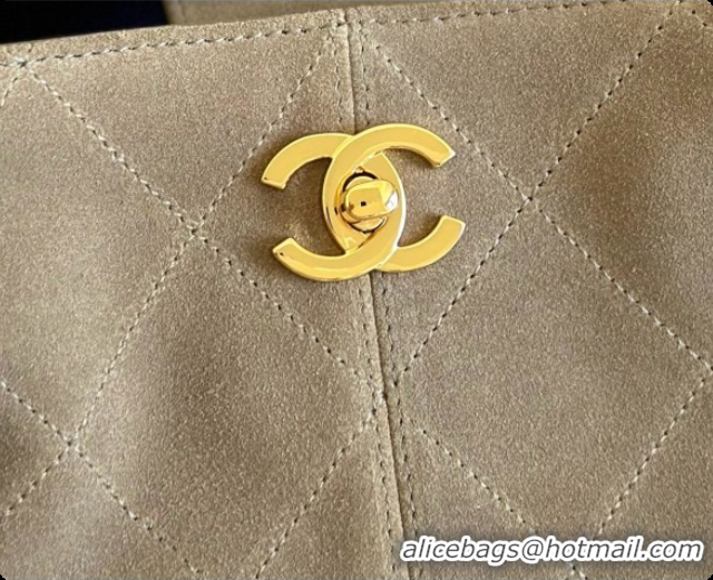 Purchase Chanel Small Tote Bag in Suede Calfskin and Lambskin AS5634 Apricot Brown 2026