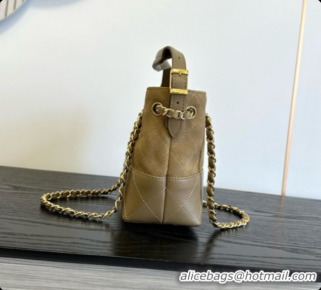 Good Quality Chanel Mini Tote Bag in Suede Calfskin and Lambskin 6633 Apricot Brown 2026