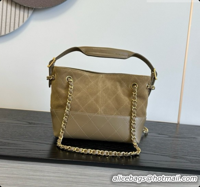 Good Quality Chanel Mini Tote Bag in Suede Calfskin and Lambskin 6633 Apricot Brown 2026