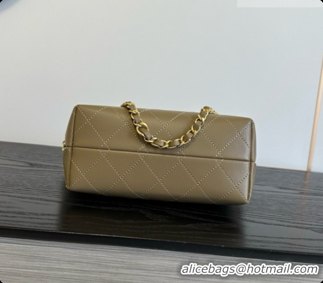 Good Quality Chanel Mini Tote Bag in Suede Calfskin and Lambskin 6633 Apricot Brown 2026