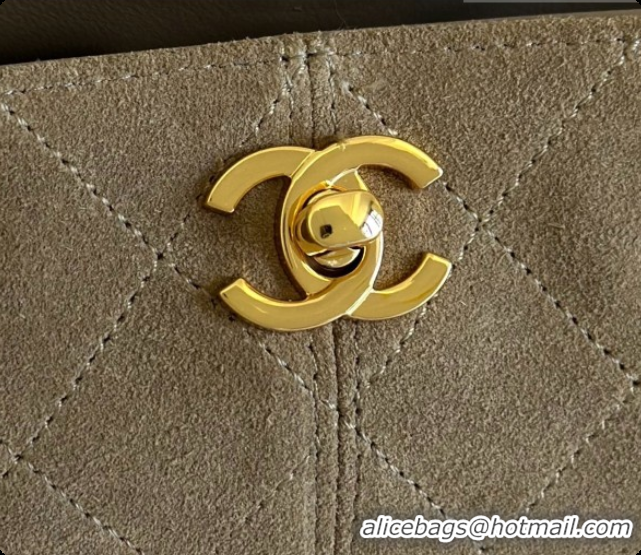 Good Quality Chanel Mini Tote Bag in Suede Calfskin and Lambskin 6633 Apricot Brown 2026