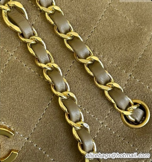 Good Quality Chanel Mini Tote Bag in Suede Calfskin and Lambskin 6633 Apricot Brown 2026