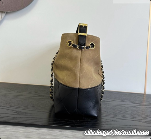 Grade Quality Chanel Small Tote Bag in Suede Calfskin and Lambskin AS5634 Black/Brown 2026