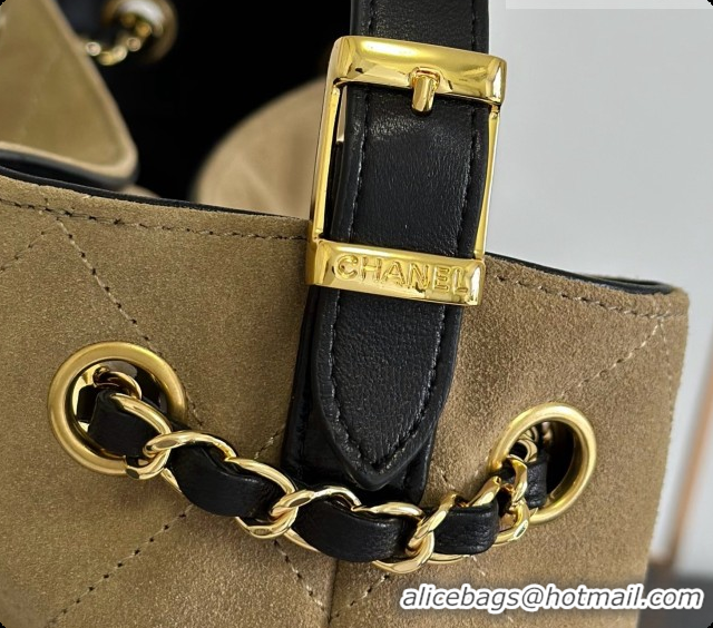 Grade Quality Chanel Small Tote Bag in Suede Calfskin and Lambskin AS5634 Black/Brown 2026