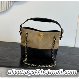 Best Grade Chanel Mini Tote Bag in Suede Calfskin and Lambskin 6633 Black/Brown 2026