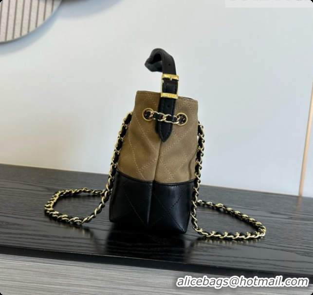 Best Grade Chanel Mini Tote Bag in Suede Calfskin and Lambskin 6633 Black/Brown 2026